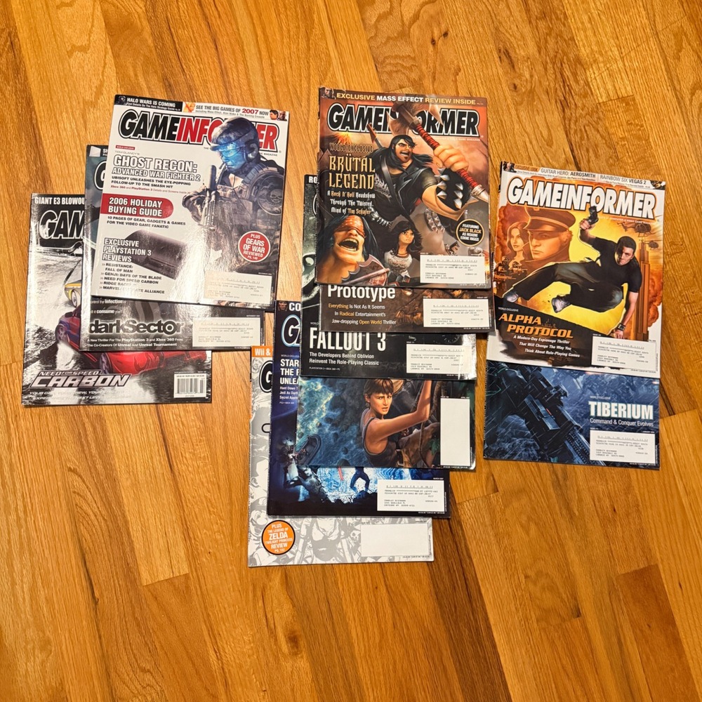 Lot of 11 Game Informer Magazines 2006-2008 Fallout 3 Uncharted Brutal Legend
